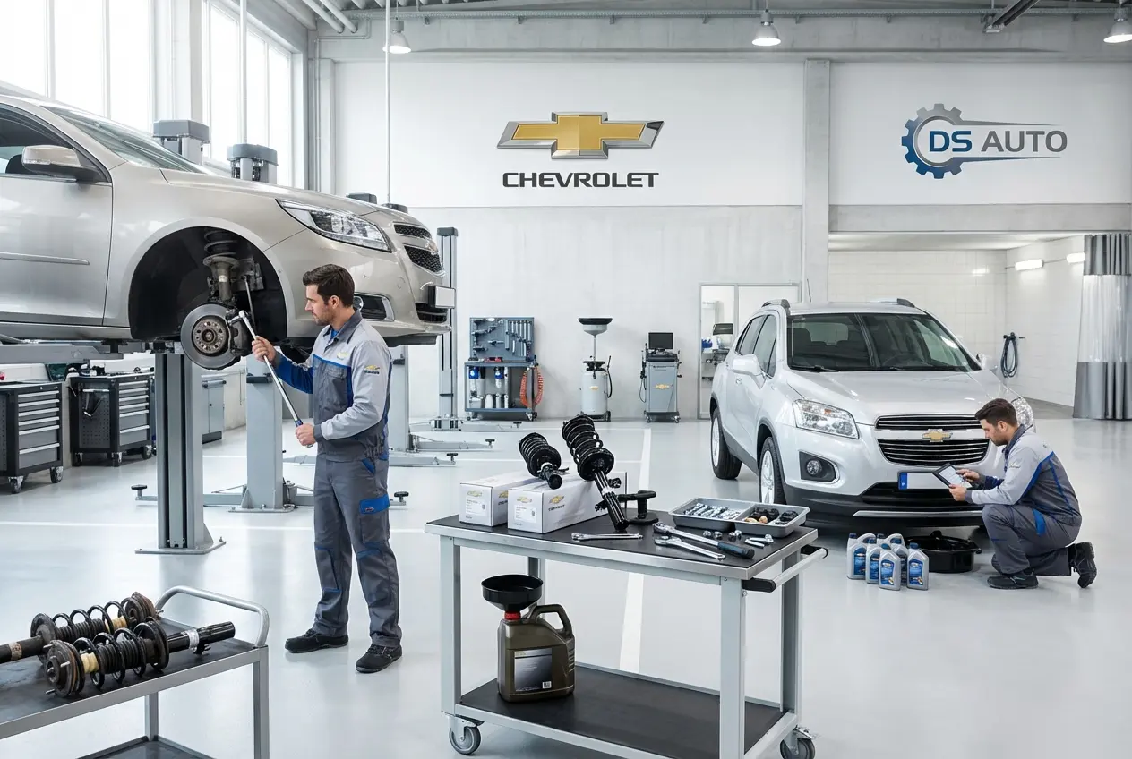 Замена передних и задних стоек амортизаторов Chevrolet в автосервисе DS Auto в Жуковском

